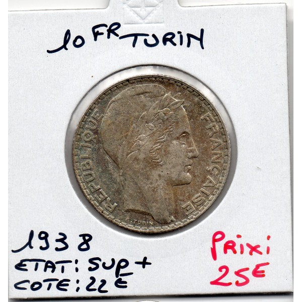 10 francs Turin Argent 1938 Sup+