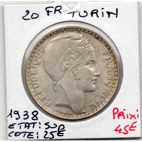 20 francs Turin 1938 Sup