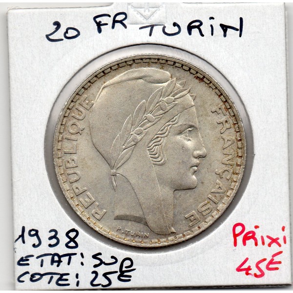20 francs Turin 1938 Sup