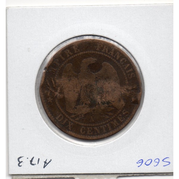 Monnaie 10 centimes Napoléon III 1855 A contremarqué Clemence