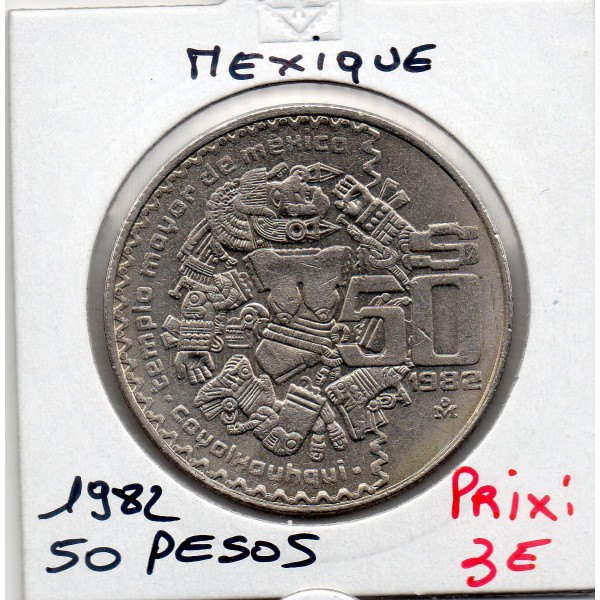 Mexique 50 Pesos 1982 Sup, KM.490 Coyolxauhqui