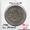 Mexique 50 Pesos 1982 Sup, KM.490 Coyolxauhqui