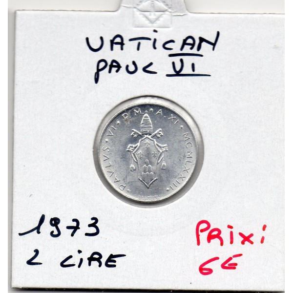 Vatican Paul VI 2 lire 1973 Spl, KM.117 agnus dei