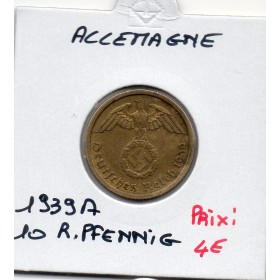 Allemagne 10 reichspfennig 1939 A, Sup- KM.92