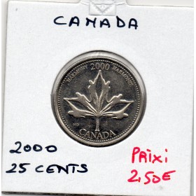 Canada 25 cents 2000 Sup, KM.377 Millénaire Harmonie