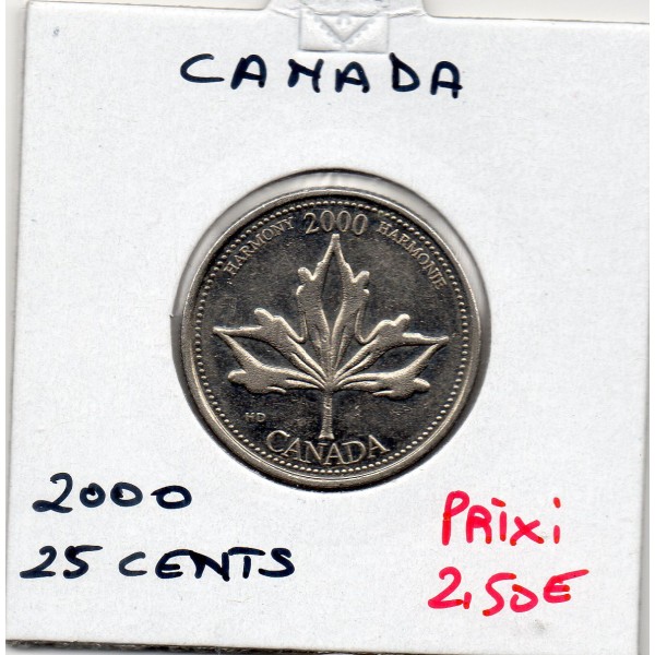 Canada 25 cents 2000 Sup, KM.377 Millénaire Harmonie