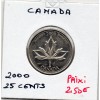Canada 25 cents 2000 Sup, KM.377 Millénaire Harmonie