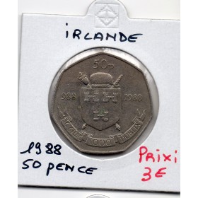 Irlande 50 pence 1988 Sup, KM.26 Millenaire Dublin
