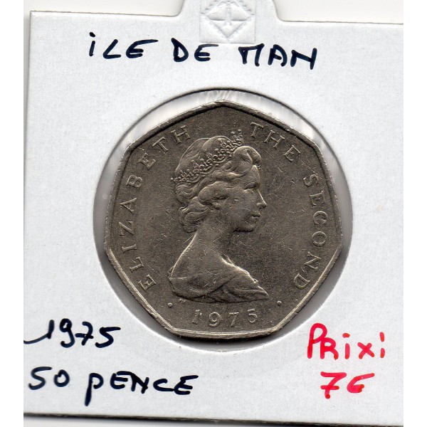 Ile de Man 50 pence 1975, Sup, KM.24, bateau viking