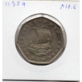 Ile de Man 50 pence 1975, Sup, KM.24, bateau viking