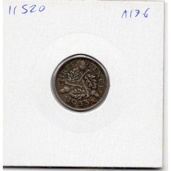 Grande Bretagne 3 pence 1933 Sup, KM.827 Georges V