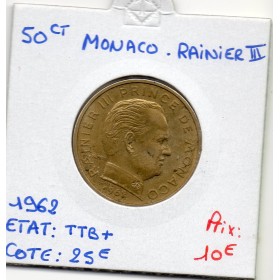 Monaco Rainier III 50 centimes 1962 TTB+, Gad.148