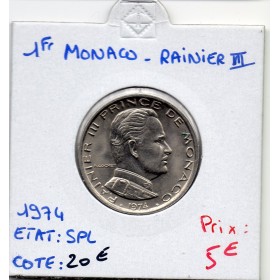 Monaco Rainier III 1 Franc 1974 Spl, Gad.150