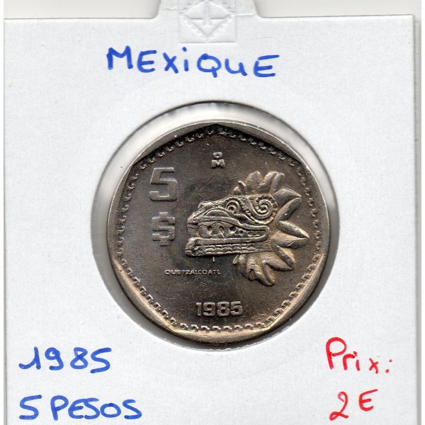 Mexique 5 Pesos 1985 Spl, KM.485 Quetzalcoatl