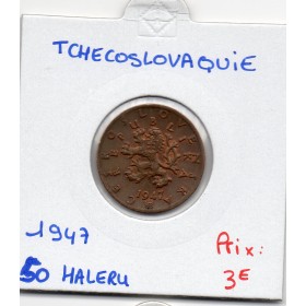Tchecoslovaquie 50 Haleru 1947 Sup, KM.21 Lion