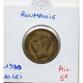 Roumanie 10 lei 1930 TB, KM.49 Carol II