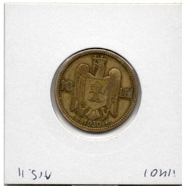 Roumanie 10 lei 1930 TB, KM.49 Carol II