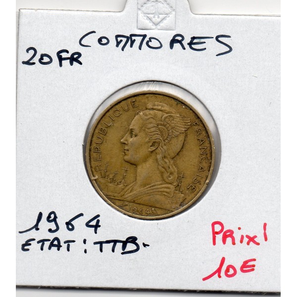 Comores 20 francs 1964 TTB+, Lec.41 Poisson