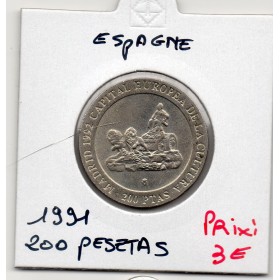 Espagne 200 pesetas 1991 Sup, KM.884 Cibèle