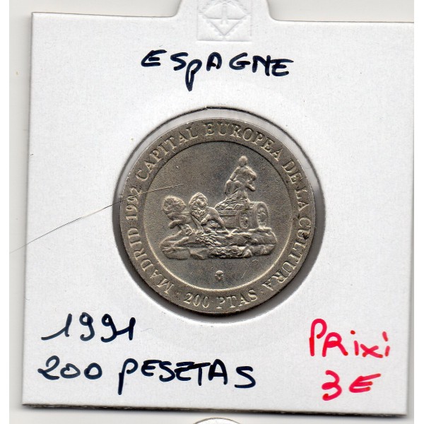 Espagne 200 pesetas 1991 Sup, KM.884 Cibèle