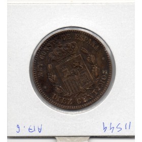 Espagne 10 centimos 1878 TTB, KM.675 Alphonse XII