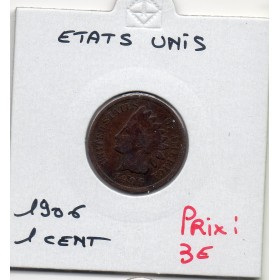Etats Unis 1 cent 1906 TB, KM.90a indian head