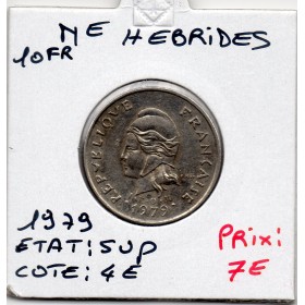 Nouvelles Hébrides 10 Francs 1979 Sup, Lec.37 Dauphin