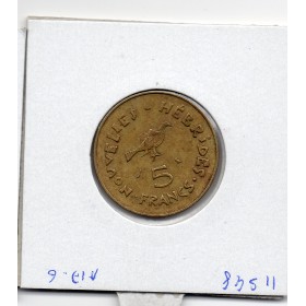 Nouvelles Hébrides 5 Francs 1970 Sup, Lec.19
