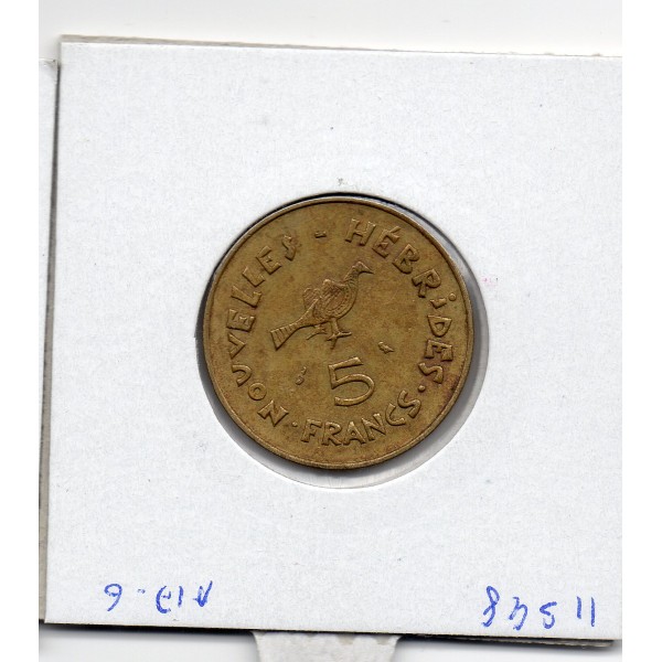 Nouvelles Hébrides 5 Francs 1970 Sup, Lec.19