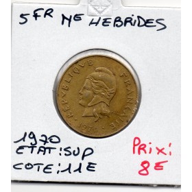 Nouvelles Hébrides 5 Francs 1970 Sup, Lec.19