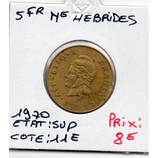 Nouvelles Hébrides 5 Francs 1970 Sup, Lec.19