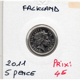Falkland 5 pence 2011 Spl, KM.132a Elizabeth II 4eme effigie Magnétique