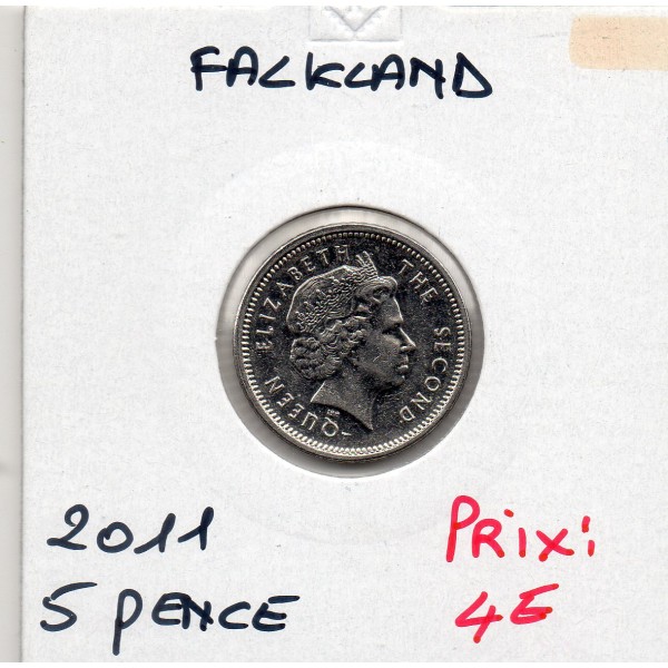 Falkland 5 pence 2011 Spl, KM.132a Elizabeth II 4eme effigie Magnétique