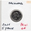 Falkland 5 pence 2011 Spl, KM.132a Elizabeth II 4eme effigie Magnétique