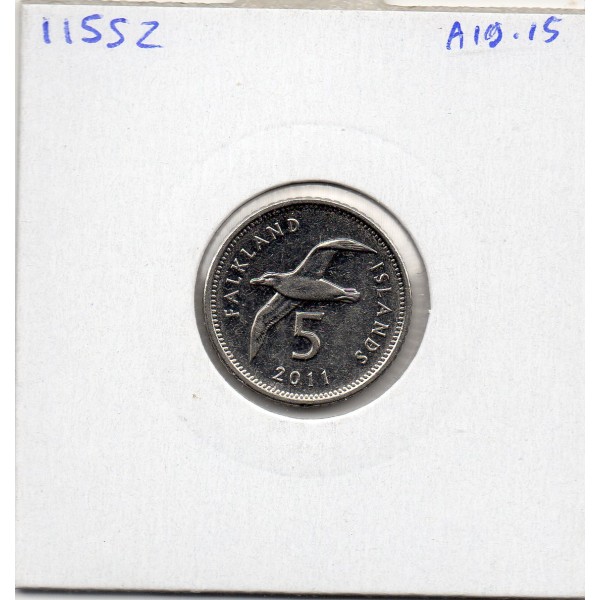 Falkland 5 pence 2011 Spl, KM.132a Elizabeth II 4eme effigie Magnétique