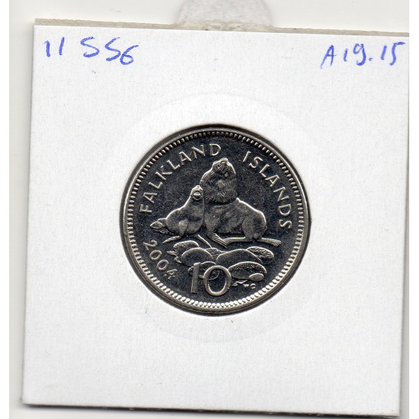 Falkland 10 pence 2004 Spl, KM.133a Elizabeth II 4eme effigie magnétique