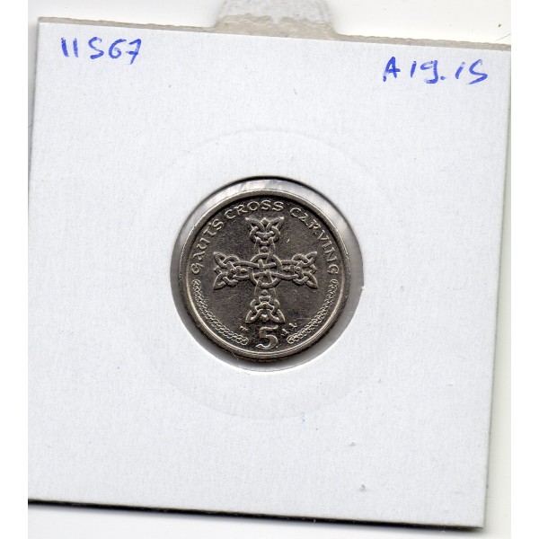 Ile de Man 5 pence 2001, Spl, KM.1038, Elizabeth II 4eme effigie