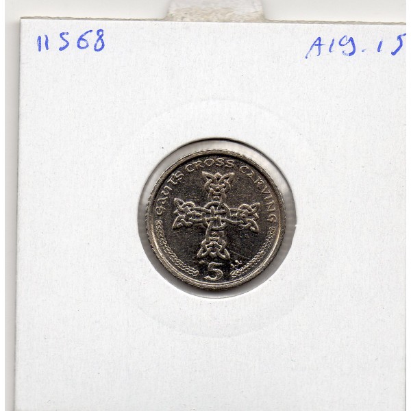 Ile de Man 5 pence 2002, Spl, KM.1038, Elizabeth II 4eme effigie