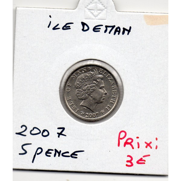 Ile de Man 5 pence 2007, Spl, KM.1255, Elizabeth II 4eme effigie