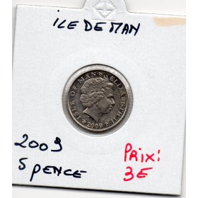 Ile de Man 5 pence 2009, Spl, KM.1255, Elizabeth II 4eme effigie