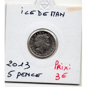 Ile de Man 5 pence 2013, Spl, KM.1255, Elizabeth II 4eme effigie
