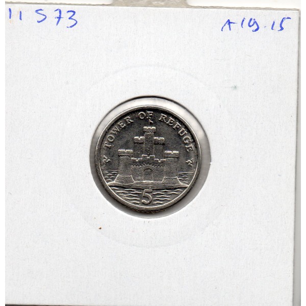 Ile de Man 5 pence 2016, Spl, KM.1255a, Elizabeth II 4eme effigie