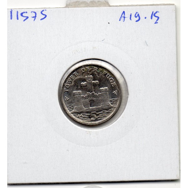 Ile de Man 5 pence 2014, Spl, KM.1255, Elizabeth II 4eme effigie non magnétique