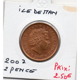 Ile de Man 2 pence 2007 Spl, KM.1254, Tour Albert