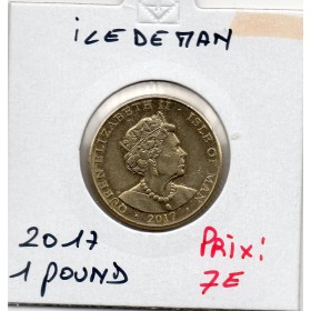 Ile de Man 1 pound 2017 Spl, KM.1603 faucon Pèlerin et corbeau