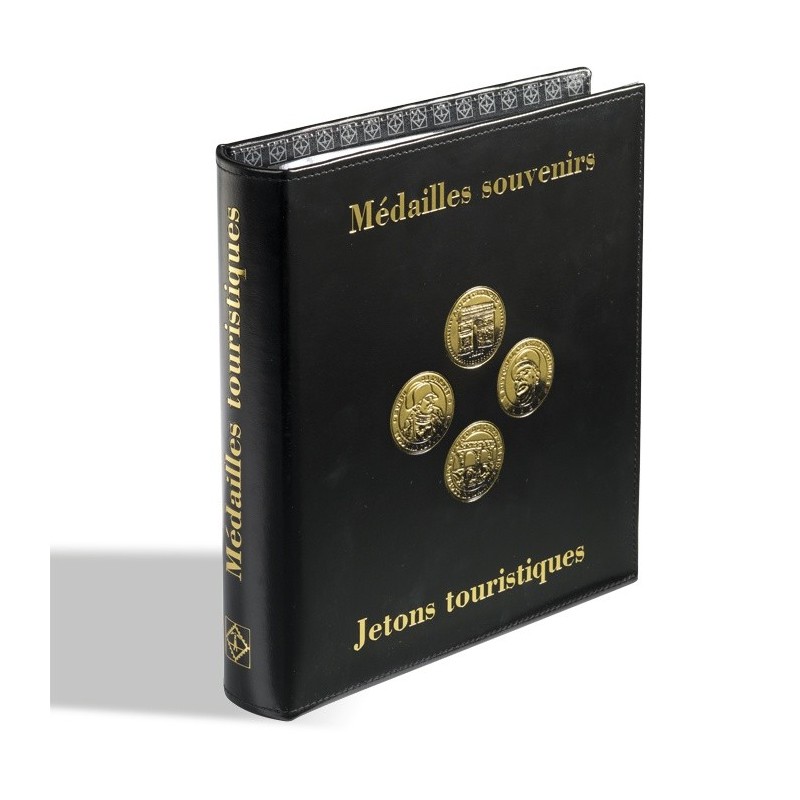 Album classeur OPTIMA pour 225 médailles et jetons touristiques souvenirs Leuchtturm avec 5 pochettes Monnaie de Paris