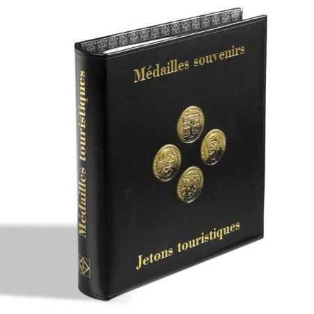Album classeur OPTIMA pour 225 médailles et jetons touristiques souvenirs Leuchtturm avec 5 pochettes Monnaie de Paris