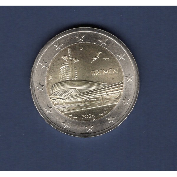 2 euro commémorative Allemagne 2026 Bremen pièce de monnaie €