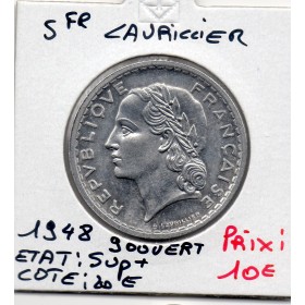 5 francs Lavrillier 1948 9 Ouvert Sup+, France pièce de monnaie