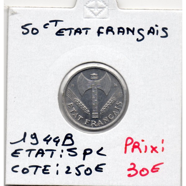 50 centimes Francisque Bazor 1944 B Beaumont Spl